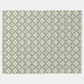 Sage Green & Ivory Damask Pattern Fleece Blanket Deken (Voorkant (Horizontaal))