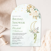 Sage Green Ivory Floral Moon Arch Vrijgezellenfees Kaart