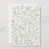 Sage Green Ivory French Floral Bridal Shower Kaart (Achterkant)