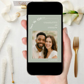 Sage Green Ivory photo wedding Save the Date