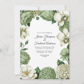 Sage Green & Ivory Watercolor Floral Wedding Kaart (Voorkant)