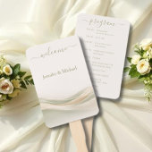 Sage Green Ivory Wedding Fan Program Handwaaier