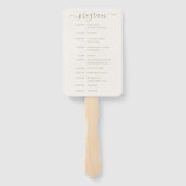 Sage Green Ivory Wedding Fan Program Handwaaier (Achterkant)