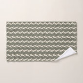 Sage Green Jagged Stripes Bad Handdoek (Handdoek)