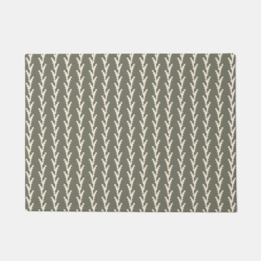 Sage Green Jagged Stripes Deurmat (Voorkant)