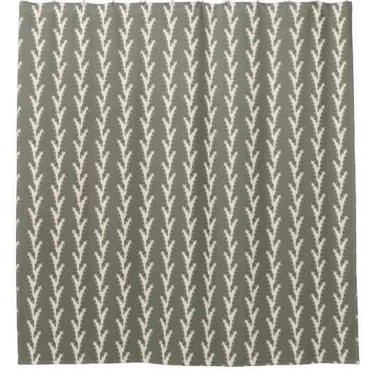 Sage Green Jagged Stripes Douchegordijn (Voorkant)