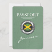 Sage Green Jamaica Passport Wedding Kaart (Achterkant)