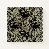 Sage Green Jasmine Leaves op Black Sketchbook Notitieboek (Achterkant)