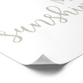 Sage Green Je bent mijn zonneschijn Poster (Hoek)