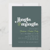 Sage Green Jingle Mingle Modern Kerstfeest Kaart (Voorkant)