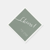 Sage Green juicht bruiloft servetten script ontwer (Hoek)