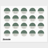 Sage Green juicht elegante gepersonaliseerde bruil Ronde Sticker (Vel)
