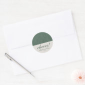 Sage Green juicht elegante gepersonaliseerde bruil Ronde Sticker (Envelop)