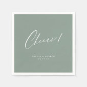 Sage Green juicht modern script minimalistische br Servet (Voorkant)