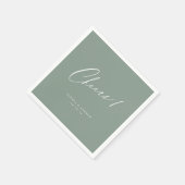 Sage Green juicht modern script minimalistische br Servet (Hoek)