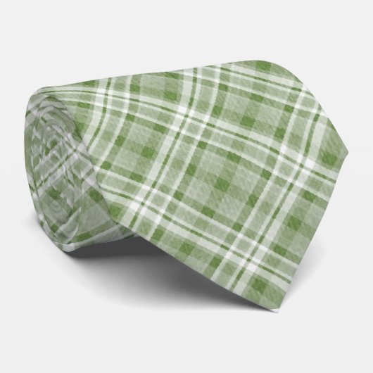 Sage Green Kerstmis 1 Pset Pattern-Mannen Stropdas (Opgerold)