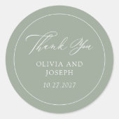 Sage Green | Klassieke Italiaanse elegantie bruilo Ronde Sticker (Voorkant)