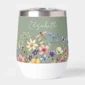 Sage Green Kleurrijke Wildflowers Naam (Voorkant)