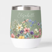 Sage Green Kleurrijke Wildflowers Naam (Achterkant)