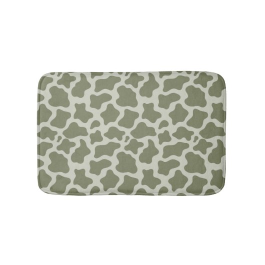 Sage Green Koe Print Badmat (Voorkant)