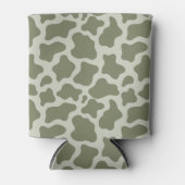 Sage Green Koe Print Blikjeskoeler (Voorkant)