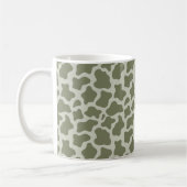 Sage Green Koe Print Koffiemok (Links)