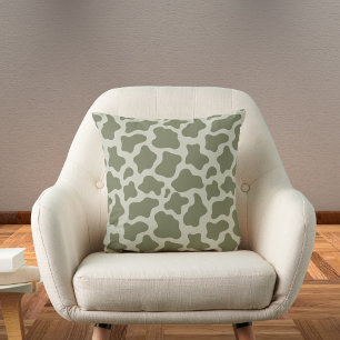 Sage Green Koe Print Kussen