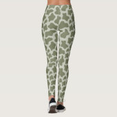 Sage Green Koe Print Leggings (Achterkant)