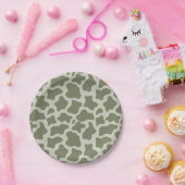 Sage Green Koe Print Papieren Bordje (Feest)