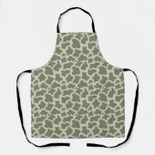 Sage Green Koe Print Schort (Voorkant)