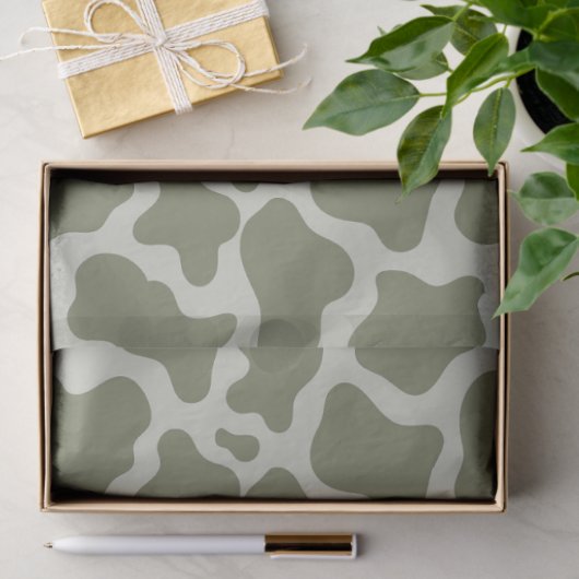 Sage Green Koe Print Tissuepapier (Geschenk)