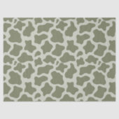Sage Green Koe Print Tissuepapier (Voorkant)