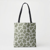 Sage Green Koe Print Tote Bag (Voorkant)