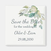 Sage Green laat eenvoudig groen de datum opslaan Magneet (Voorkant)