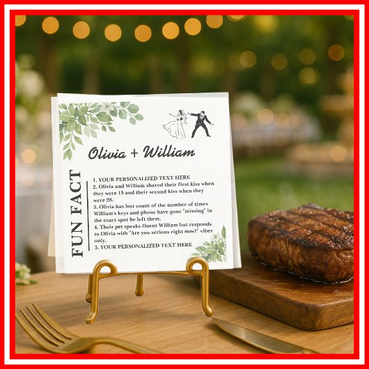 Sage Green laat groen leuk feitje bruiloft Servet