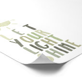 Sage green laat je licht poster schijnen (Hoek)