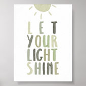 Sage green laat je licht poster schijnen (Voorkant)
