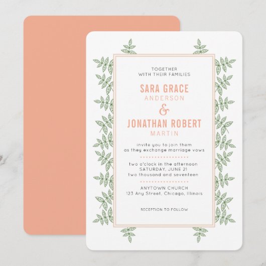 Sage Green laat uitnodiging tot uitzending van kor (Voorkant / Achterkant)