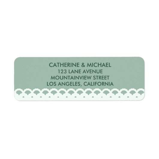 Sage Green Lace Pattern Elegant Classic Wedding Etiket (Voorkant)