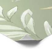 Sage Green Ladybug Greenery Baby shower Welkom Poster (Hoek)