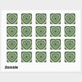 Sage Green Latte Love Coffee Heart Hoesje-Mate iPh Vierkante Sticker (Vel)