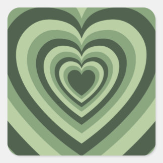 Sage Green Latte Love Coffee Heart Hoesje-Mate iPh Vierkante Sticker