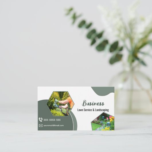 Sage Green Lawncare & Landscaping Service Visitekaartje (Staand voorkant)