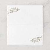 Sage Green Leaf Folded Place Card Plaatskaartje (Buitenkant ongevouwen)