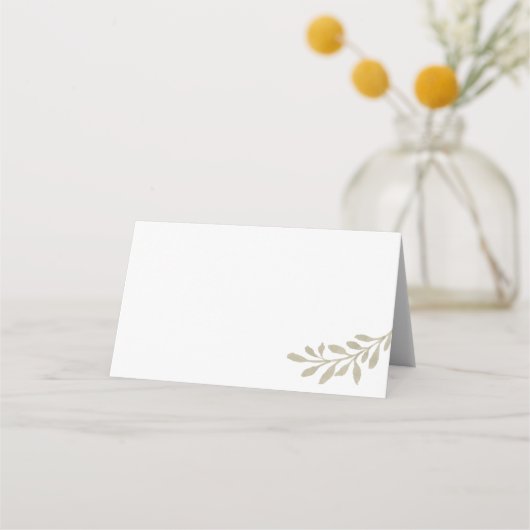 Sage Green Leaf Folded Place Card Plaatskaartje (Achterkant)