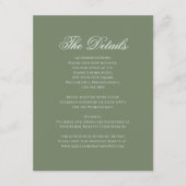 Sage Green Leaf Monogram Crest Wedding Details Informatiekaartje (Voorkant)