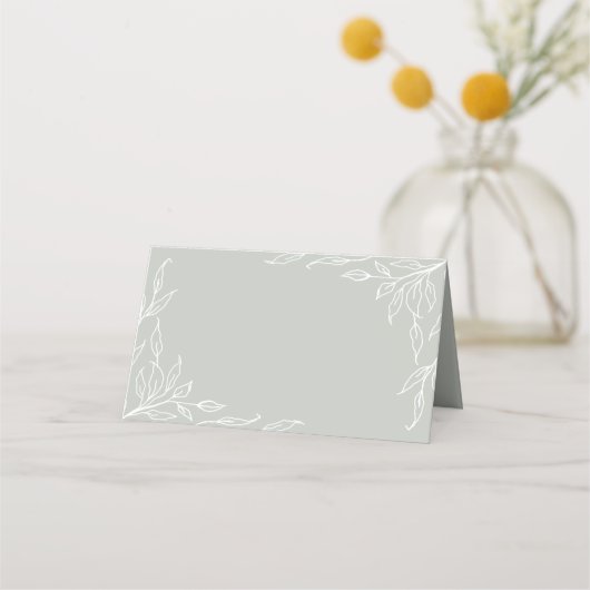 Sage Green Leaf Motif Thanksgiving Folded Plaatskaartje (Voorkant)