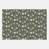 Sage Green Leaf Pattern | Stripesatroon Inpakpapier Vel (Voorkant 2)
