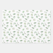 Sage Green Leaf Pattern | Stripesatroon Inpakpapier Vel (Voorkant)