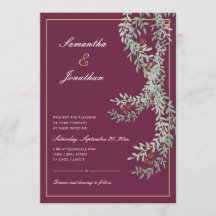 Sage Green Leaf Vines | Cranberry gekleurde bruilo